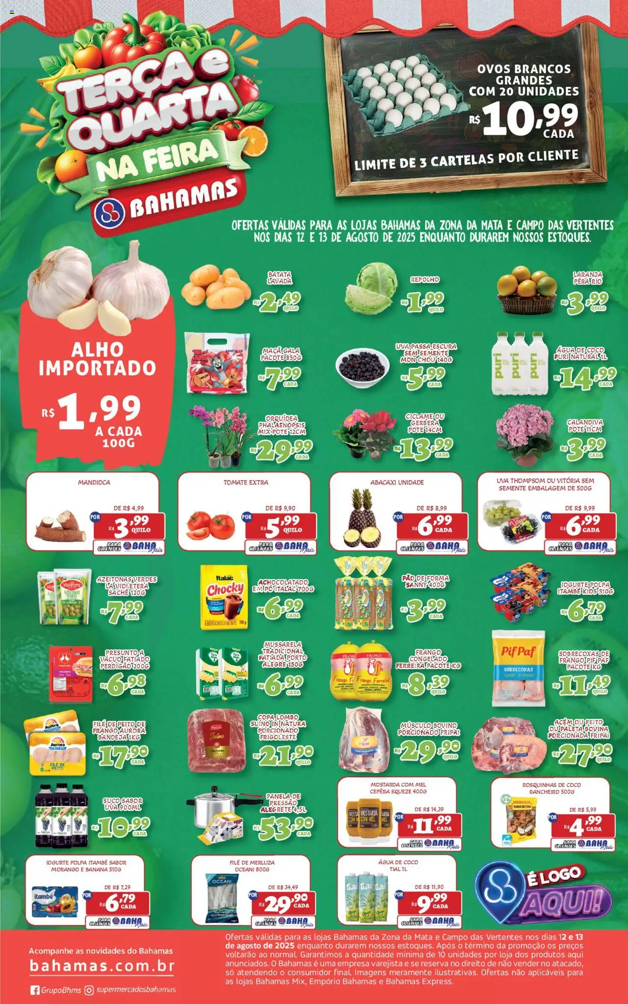 Bahamas Supermercados folheto "Ofertas Terça e Quarta na Feira" válido a partir de 12/08/2025 - número de página 1