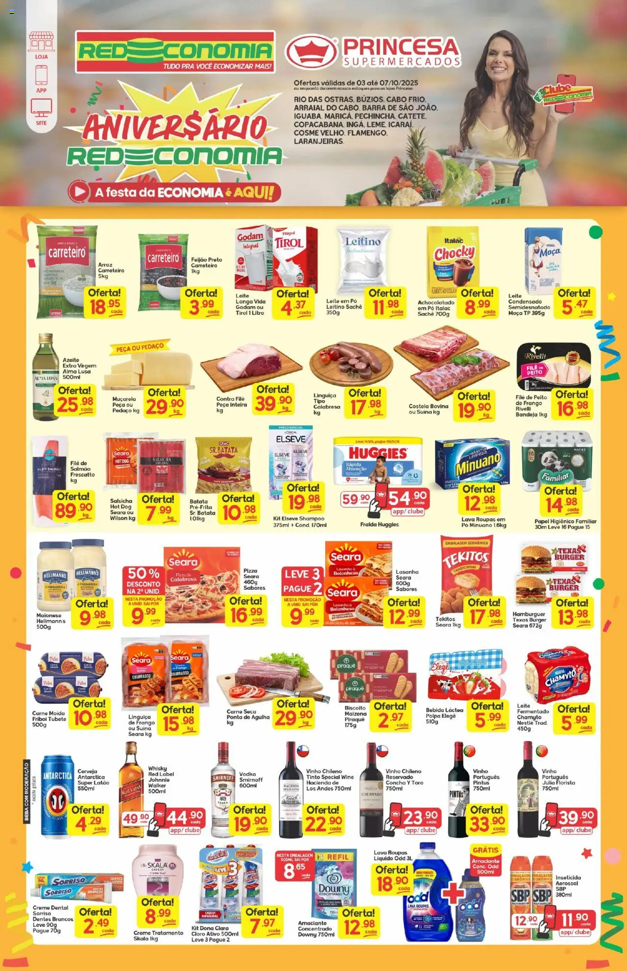 Princesa folheto "Encarte" válido a partir de 03/10/2025 - número de página 1 - Shampoo, Cerveja, Roupas, Vodka, Batata, Amaciante, Carne seca, Creme dental