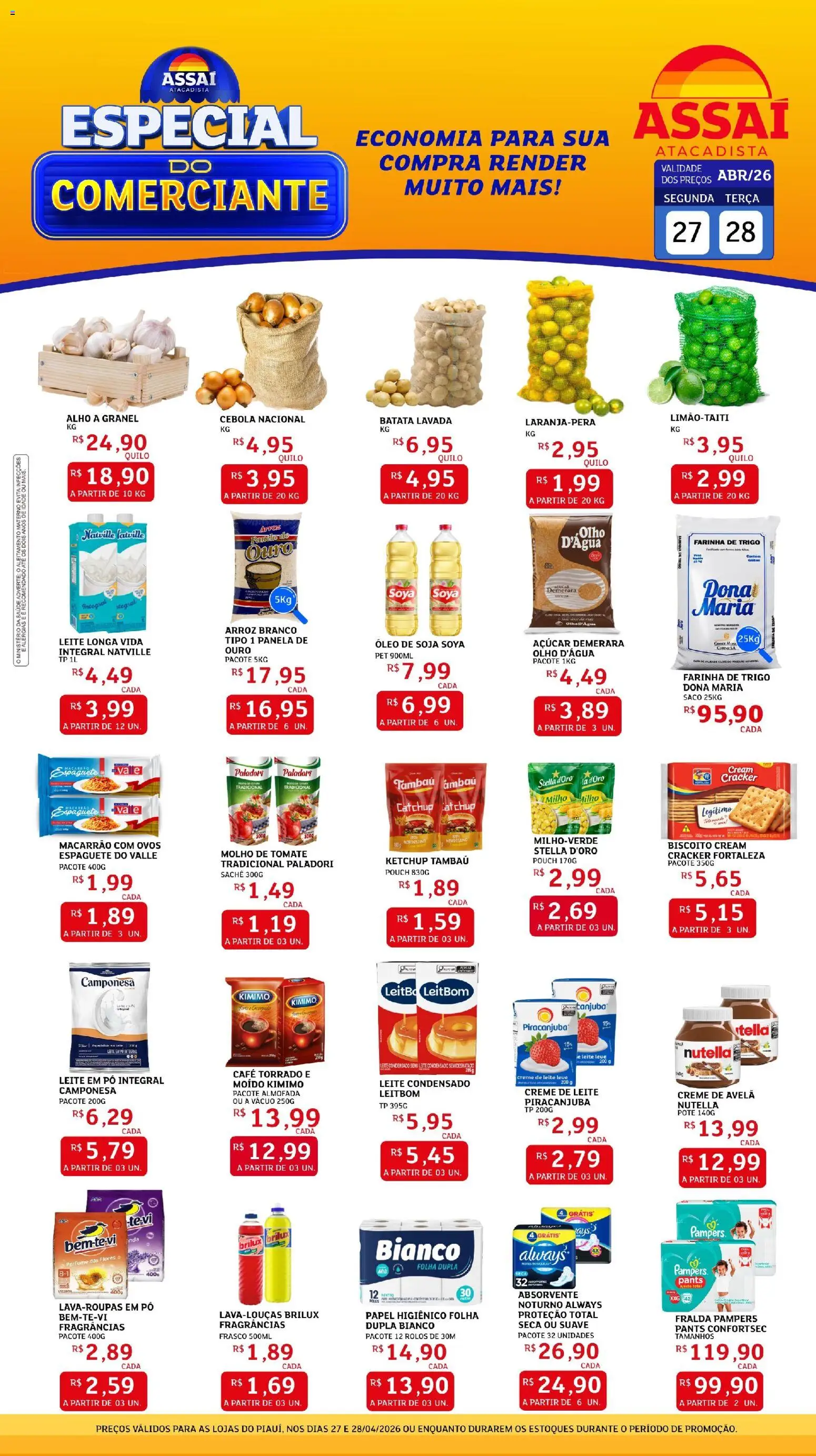 Pré-Visualização do folheto "Assaí Atacadista ofertas - PI" da loja Assaí Atacadista válido a partir de 27/04/2026