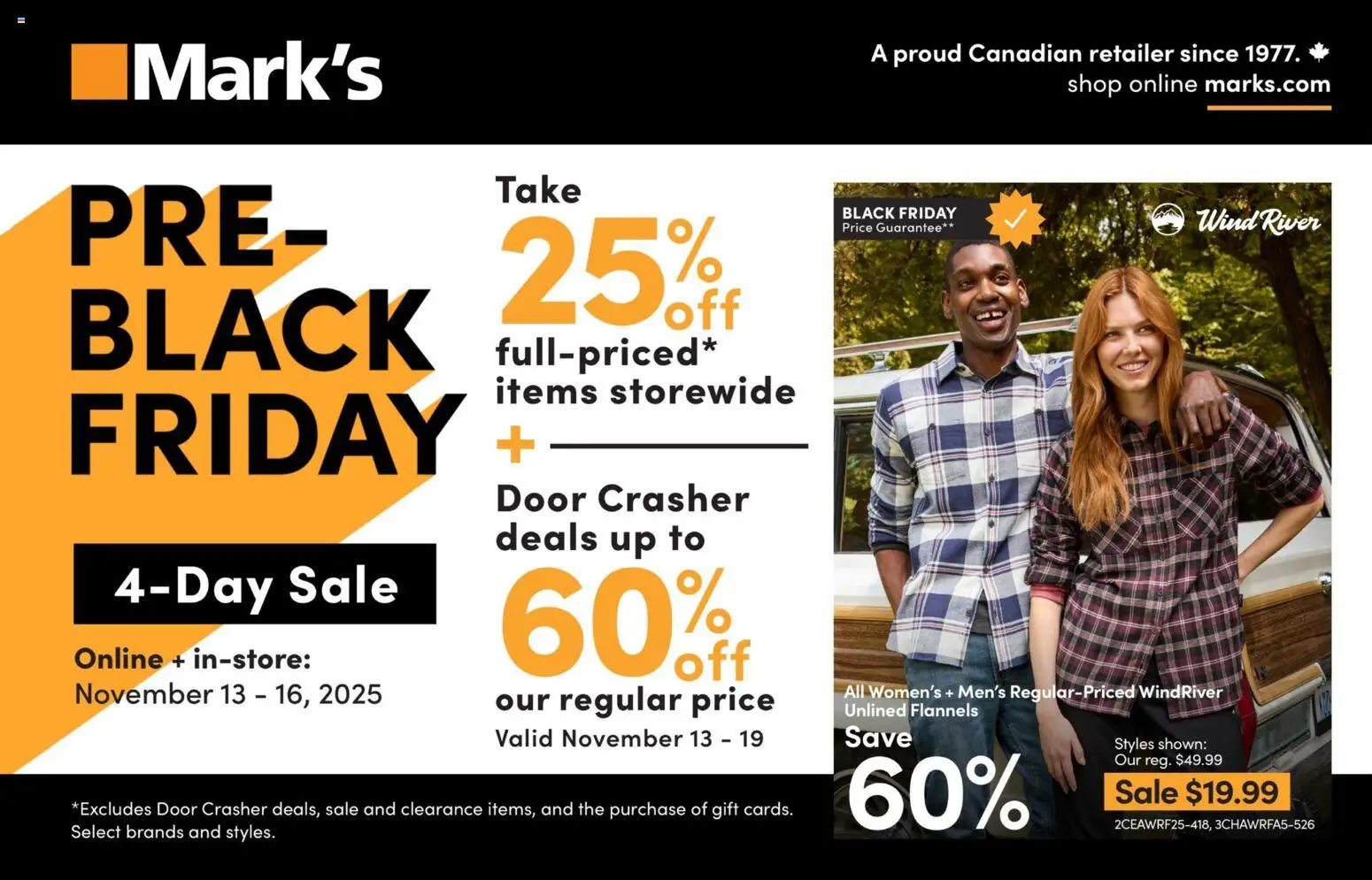 Preview of leaflet Black Friday from shop Mark's is valid from Nov 13, 2025