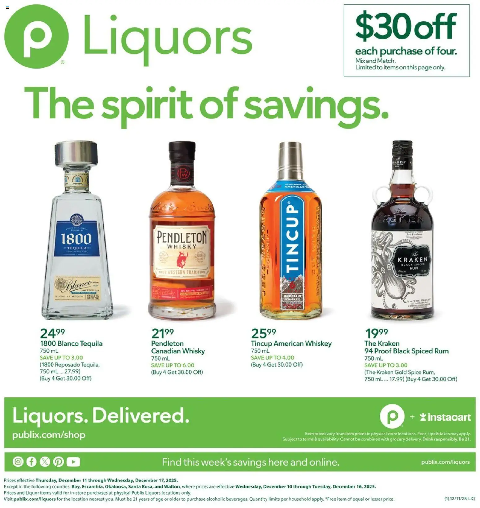 Ad Preview of Publix Liquor from 12/11/2025