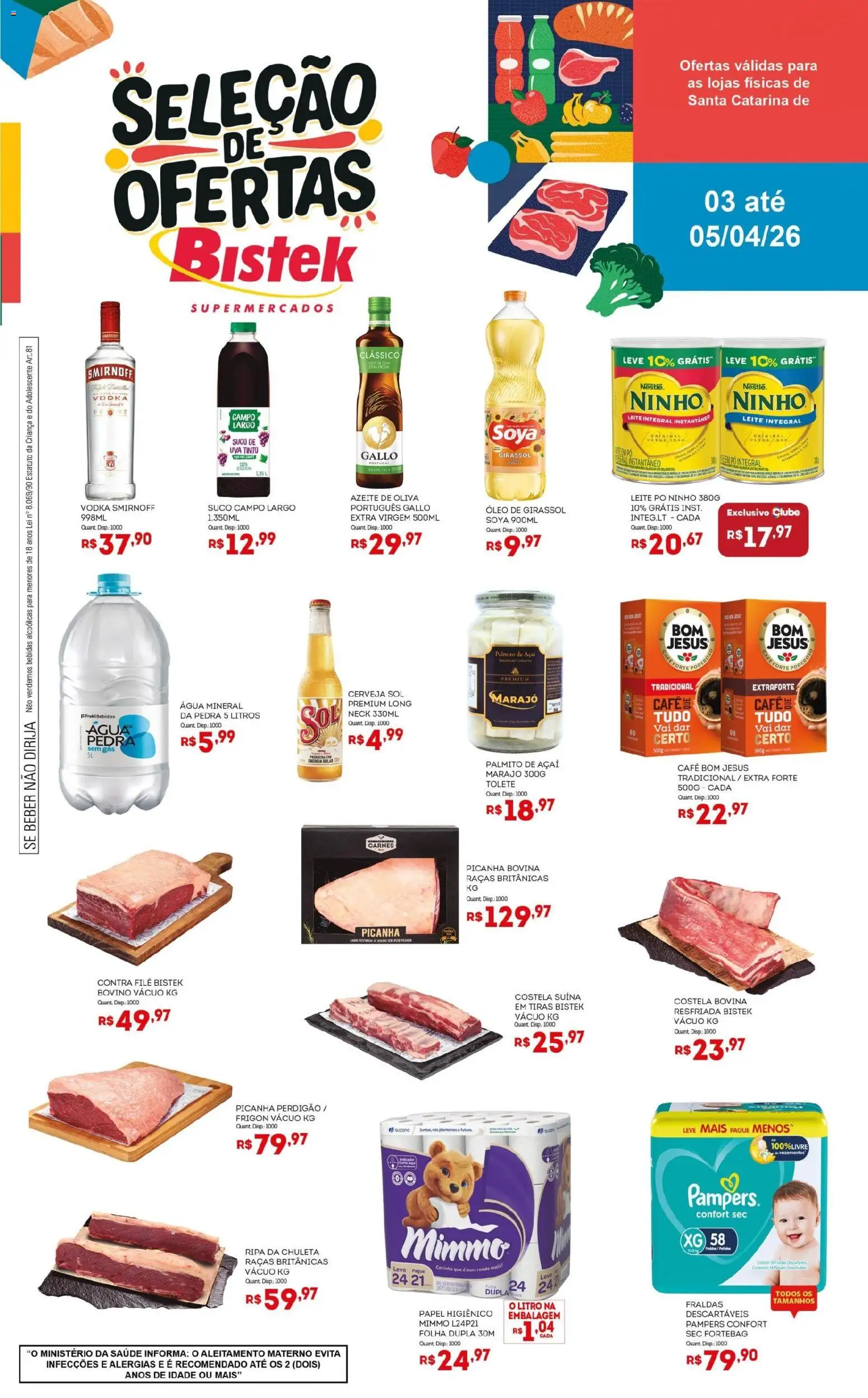 Pré-Visualização do folheto "Bistek Supermercados ofertas Seleção " da loja Bistek Supermercados válido a partir de 03/04/2026