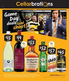 Preview of catalogue Game Day Deals, Good Shout 22/09 from shop Cellarbrations valid 21/09/2025