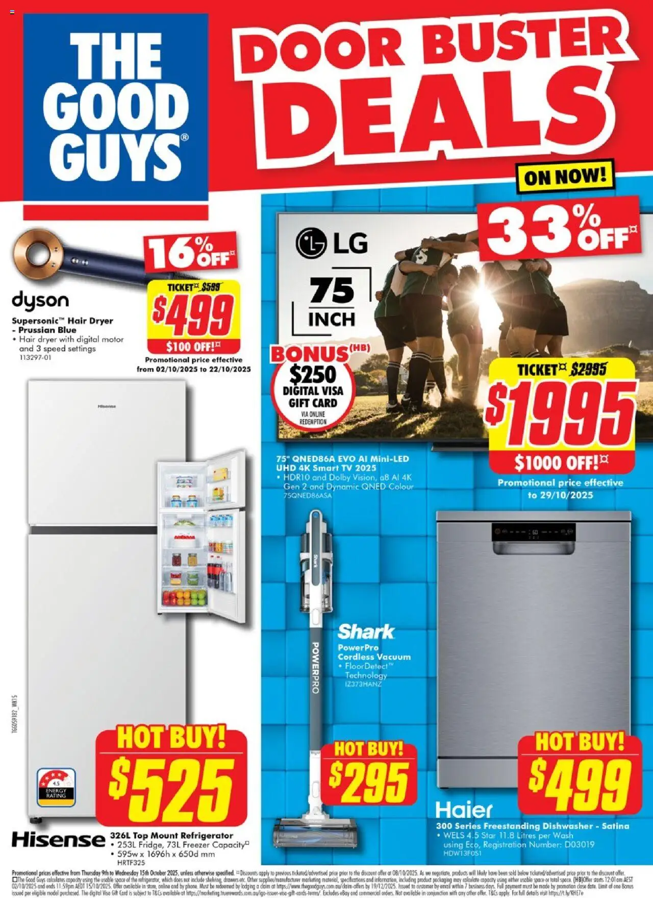 The Good Guys catalogue valid from 08/10/2025 - page 1 - Door, Digital, Freezer, Refrigerator, Dryer, Dishwasher, Smart tv, Hair dryer