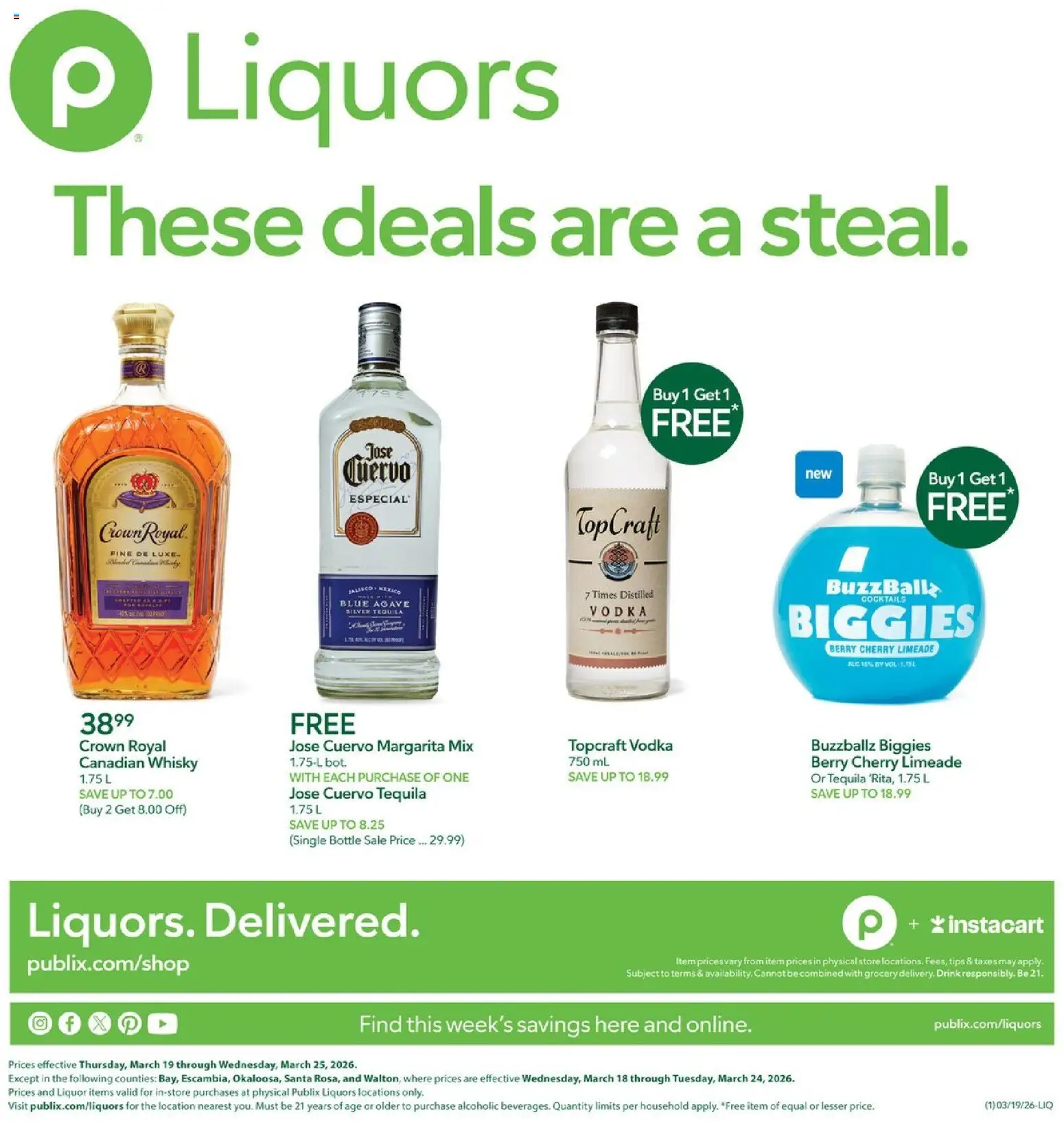 Ad Preview of Publix Publix Liquor from 03/19/2026