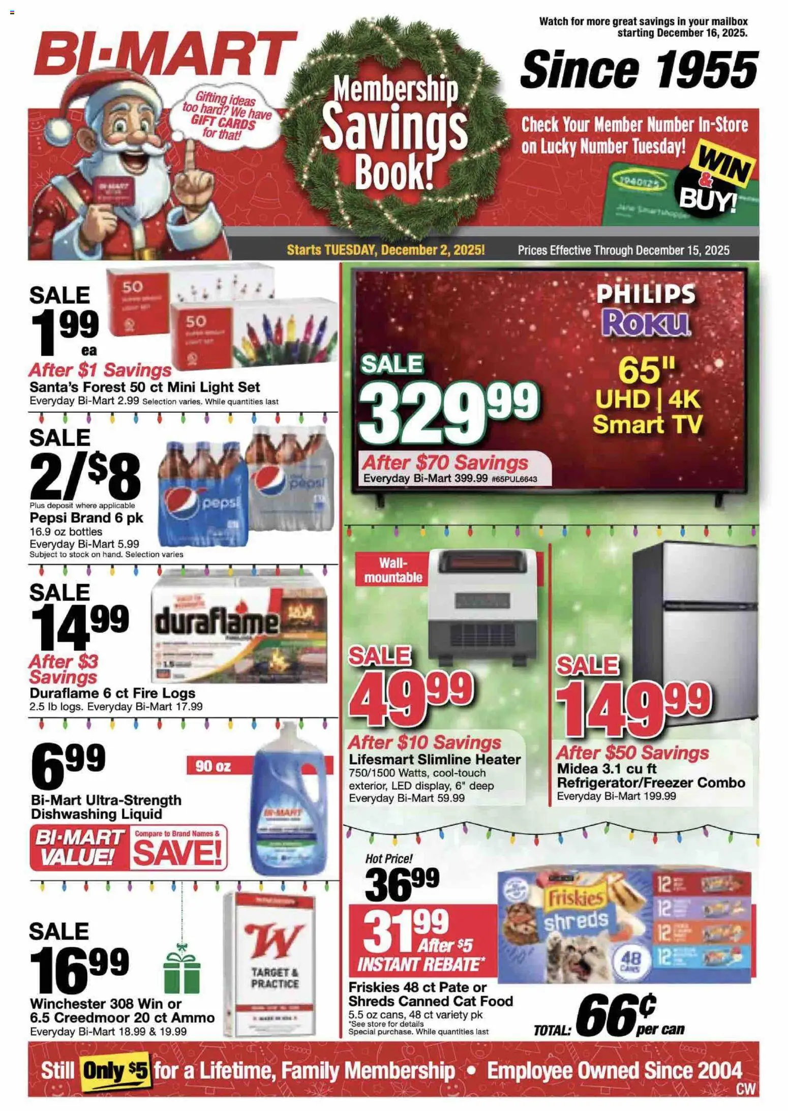 Ad Preview of Bi-Mart Membership Savings Book from 12/02/2025