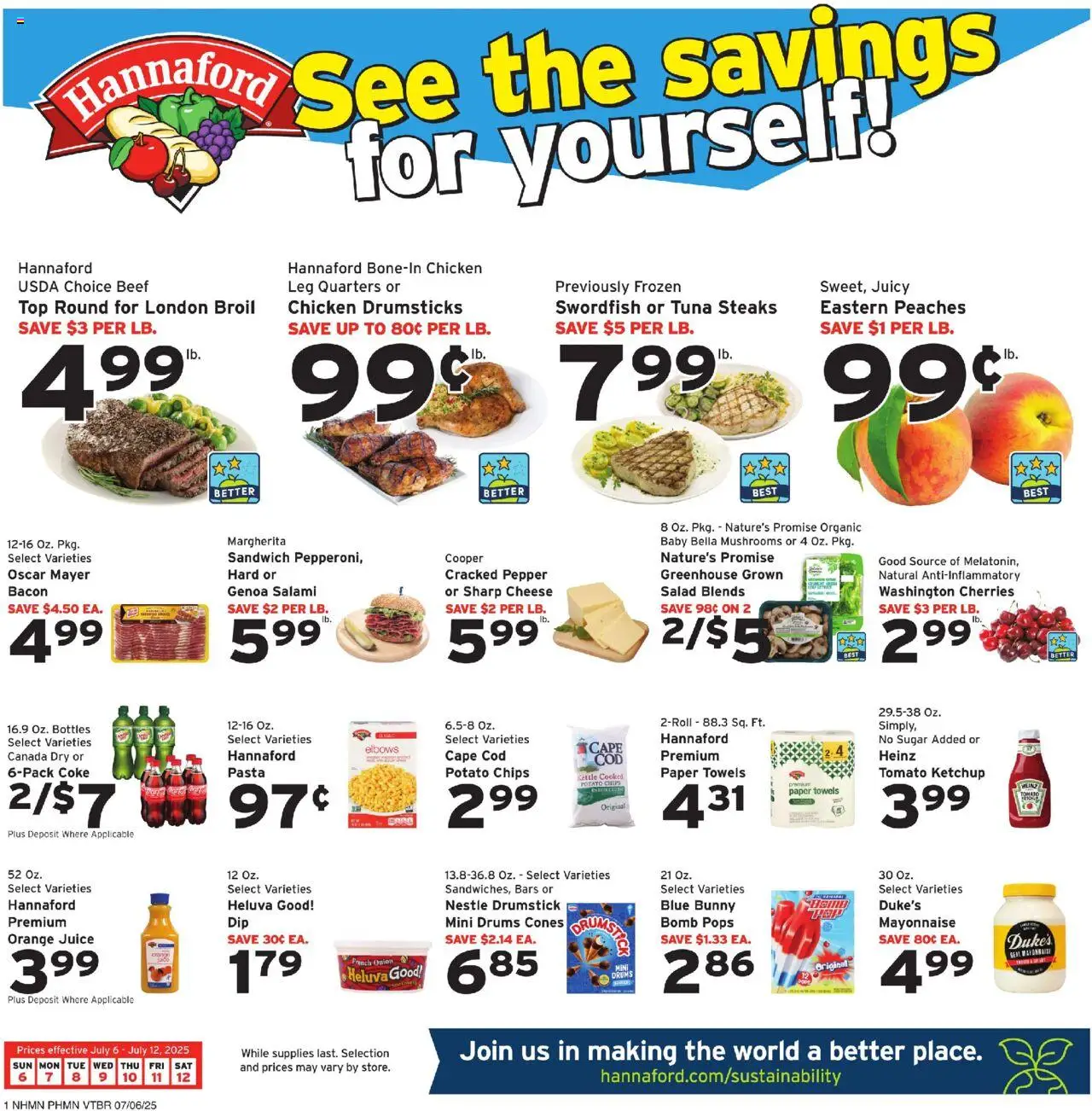 Hannaford Weekly Ad from 07/06/2025 - Flyer - Page number 1
