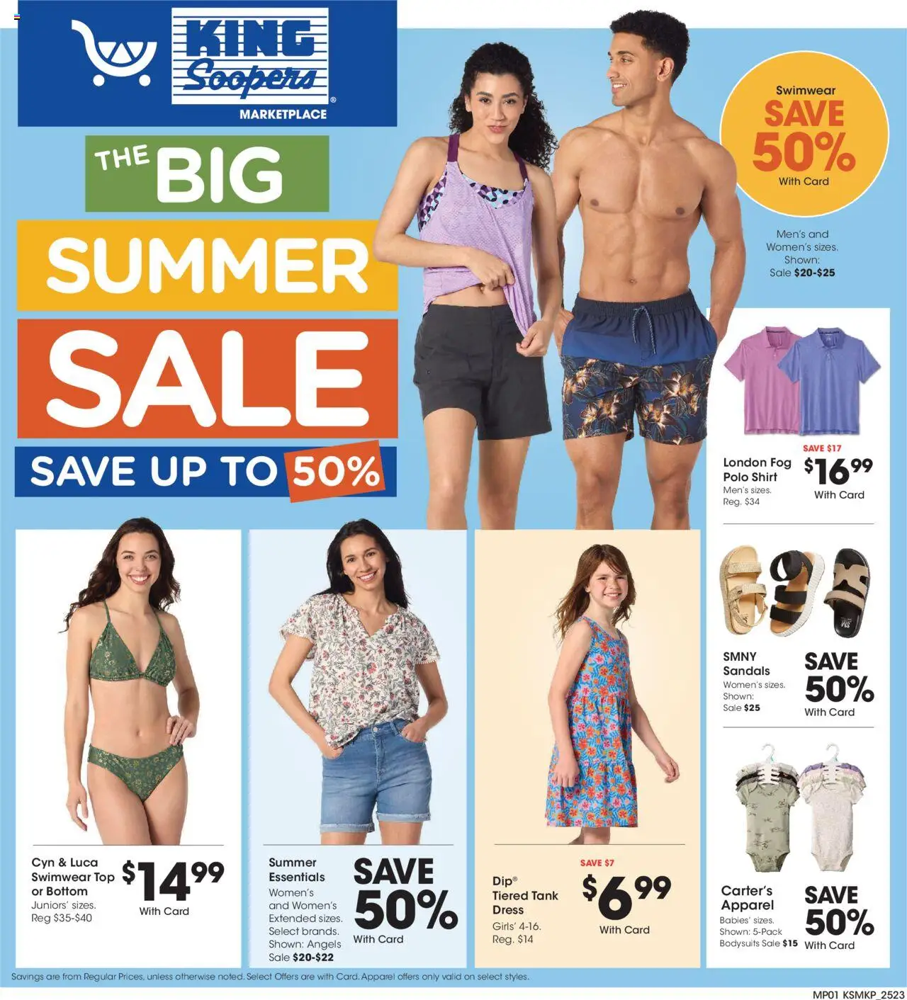 King Soopers Home & Apparel from 07/09/2025 - Flyer - Page number 1 - Shirt, Swimwear, Sandals, Dress