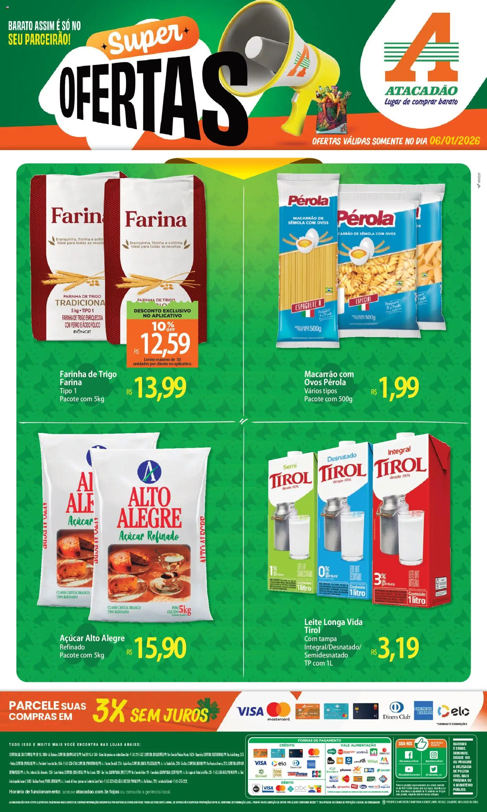 Pré-Visualização do folheto "Ofertas - PR" da loja Atacadão válido a partir de 06/01/2026