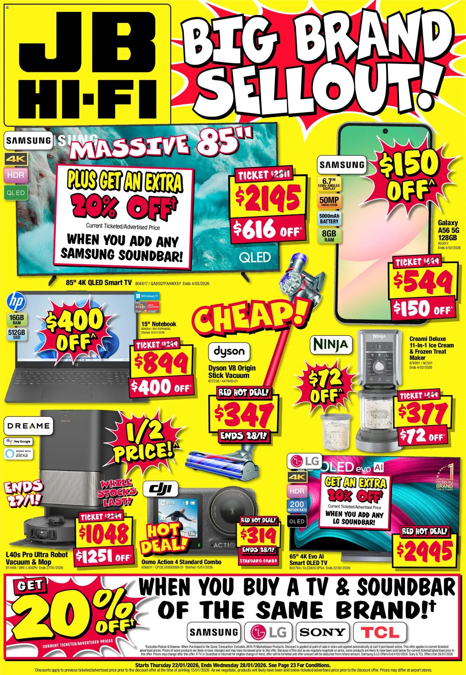 Preview of catalogue Big Brand Sellout from shop JB Hi-Fi valid 22/01/2026