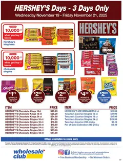 Preview of leaflet Hershey's Days from shop Wholesale Club is valid from Nov 19, 2025