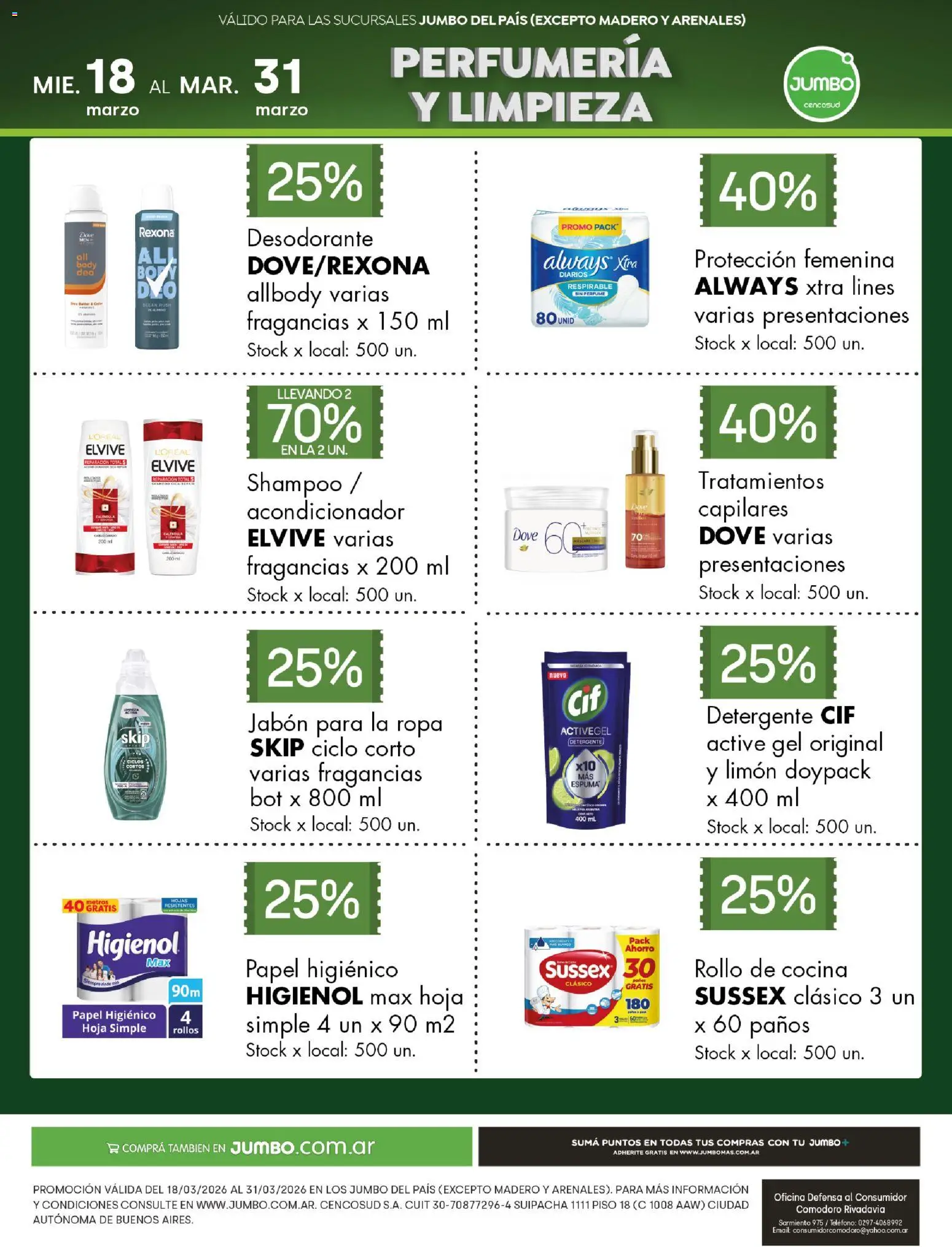 Vista previa del folleto de la tienda Jumbo válido desde el 18/03/2026 - Cocina, Ropa, Diarios, Perfume, Teléfono, Shampoo, Detergente, Acondicionador