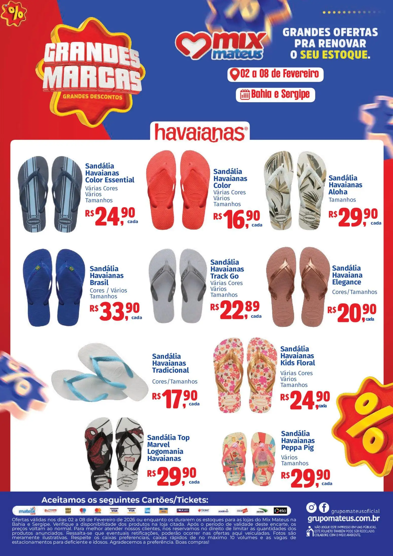Pré-Visualização do folheto "Ofertas Grande Marcas - Havaianas" da loja Mateus válido a partir de 02/02/2026