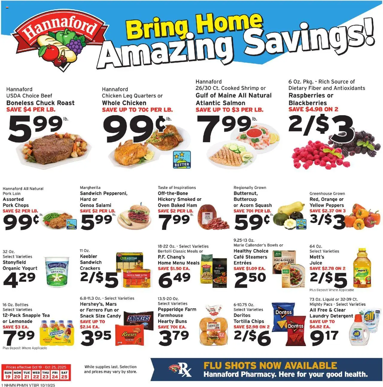 Hannaford Weekly Ad from 10/19/2025 - Flyer - Page number 1