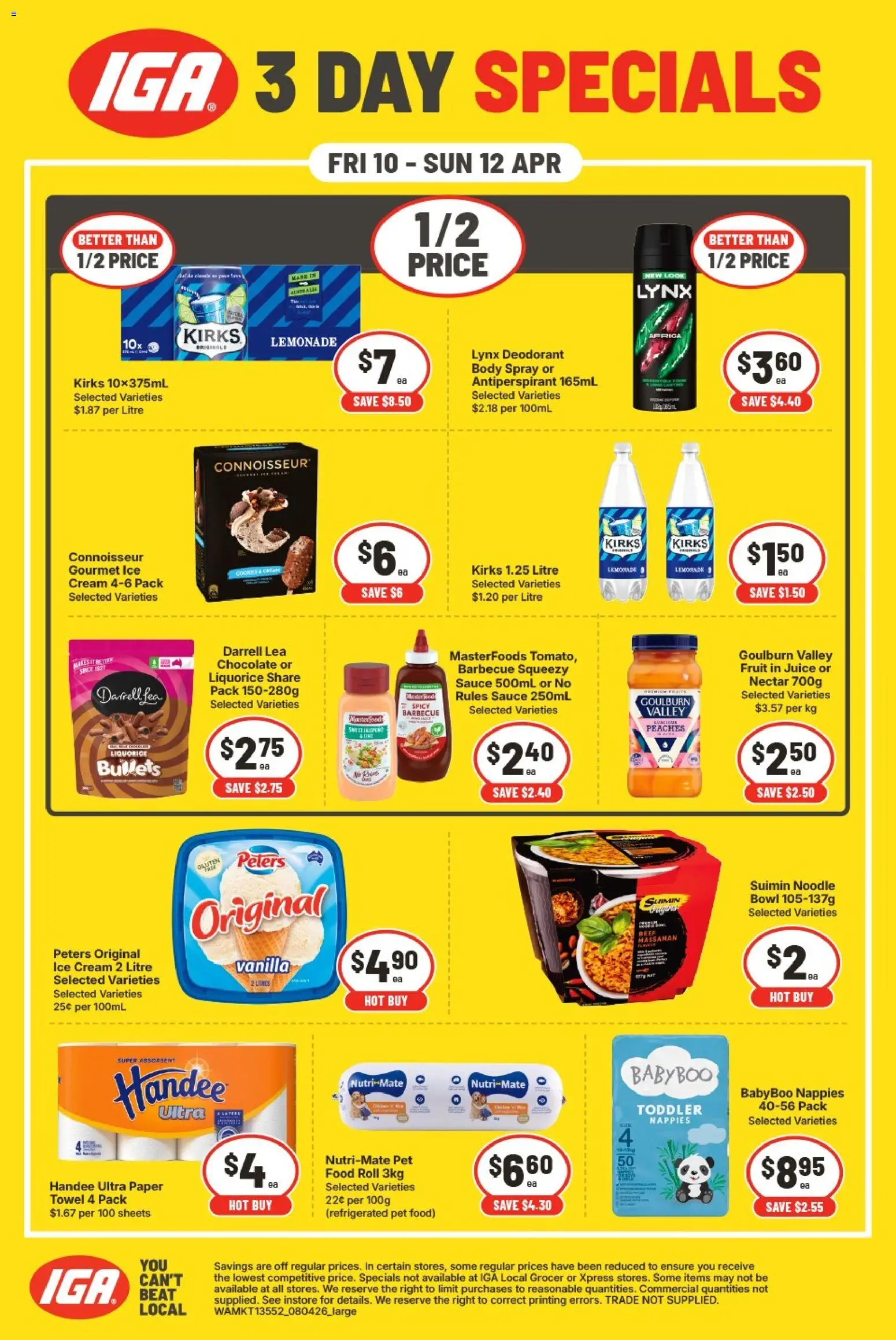 Preview of catalogue IGA 3 Day Specials WA from shop IGA valid 10/04/2026