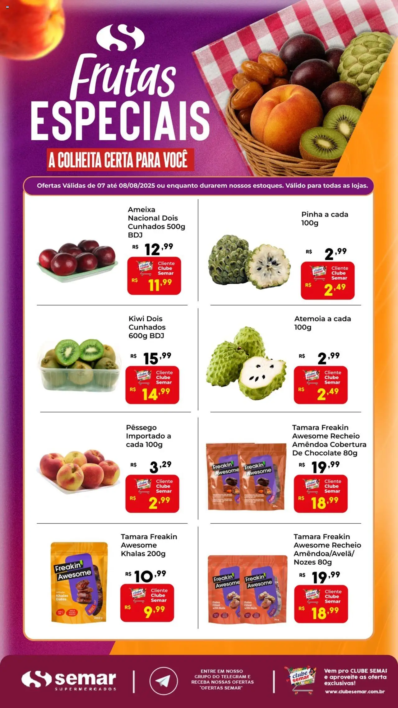 Semar Supermercado folheto "Ofertas Frutas Especiais" válido a partir de 07/08/2025 - número de página 1