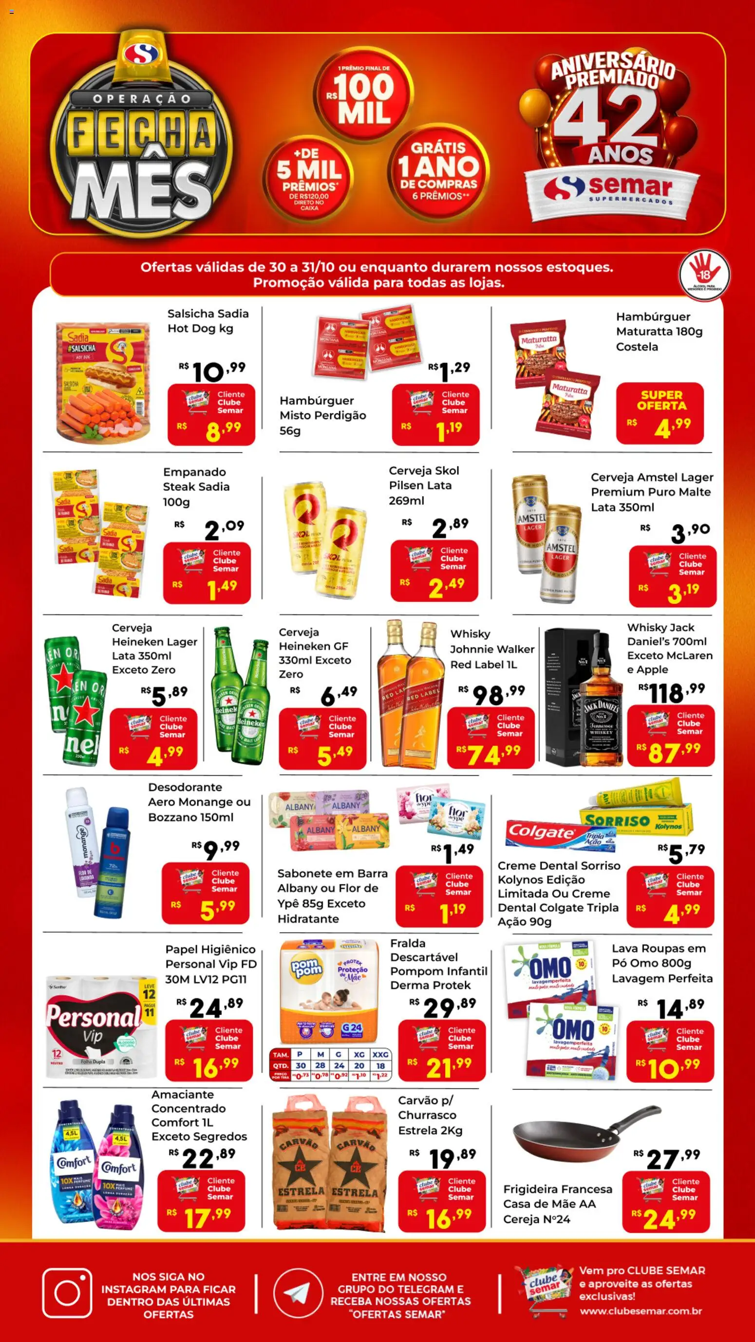Pré-Visualização do folheto "Ofertas Fecha Mês" da loja Semar Supermercado válido a partir de 30/10/2025