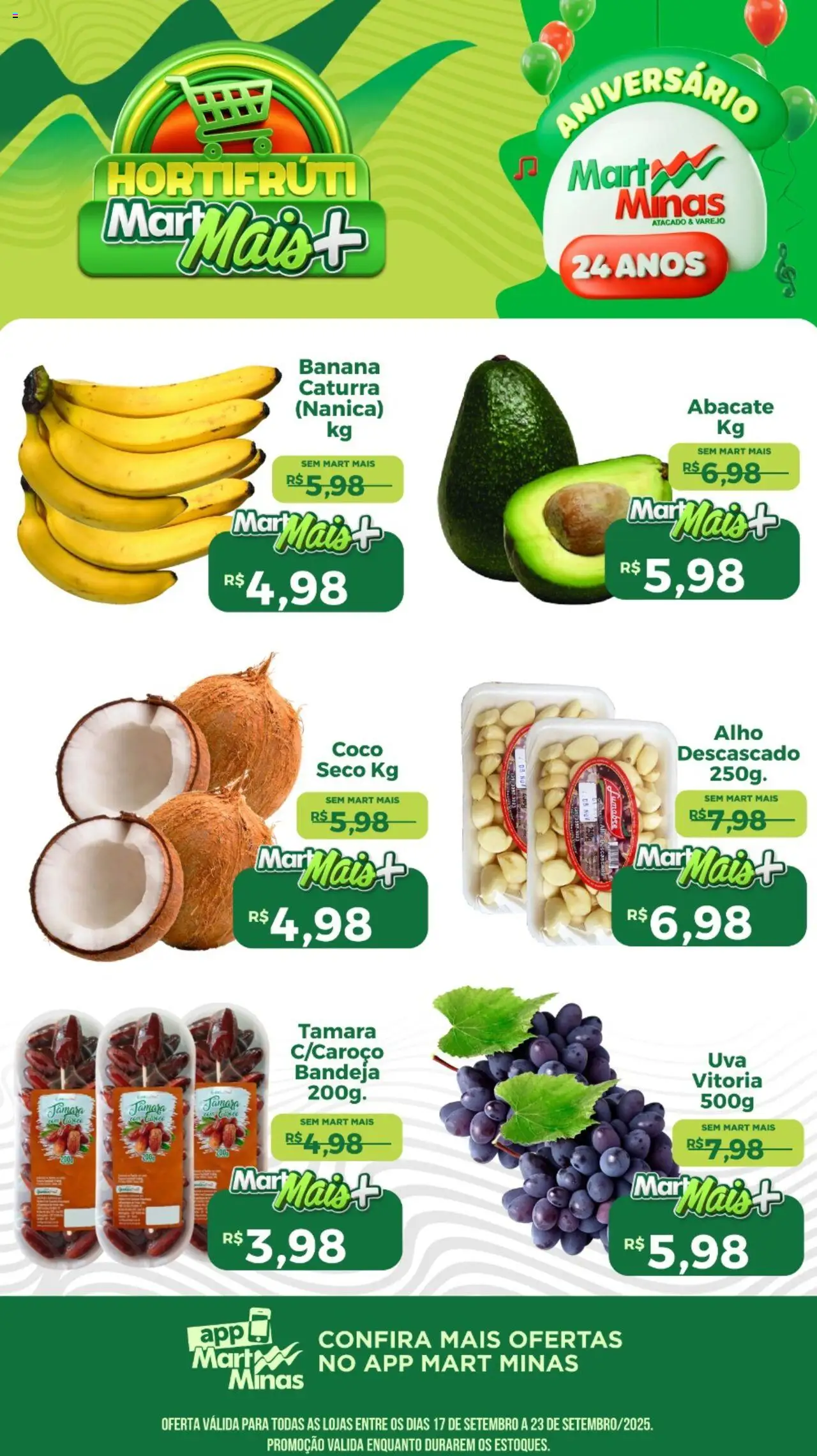Mart Minas folheto "Ofertas Hortifruti" válido a partir de 17/09/2025 - número de página 1