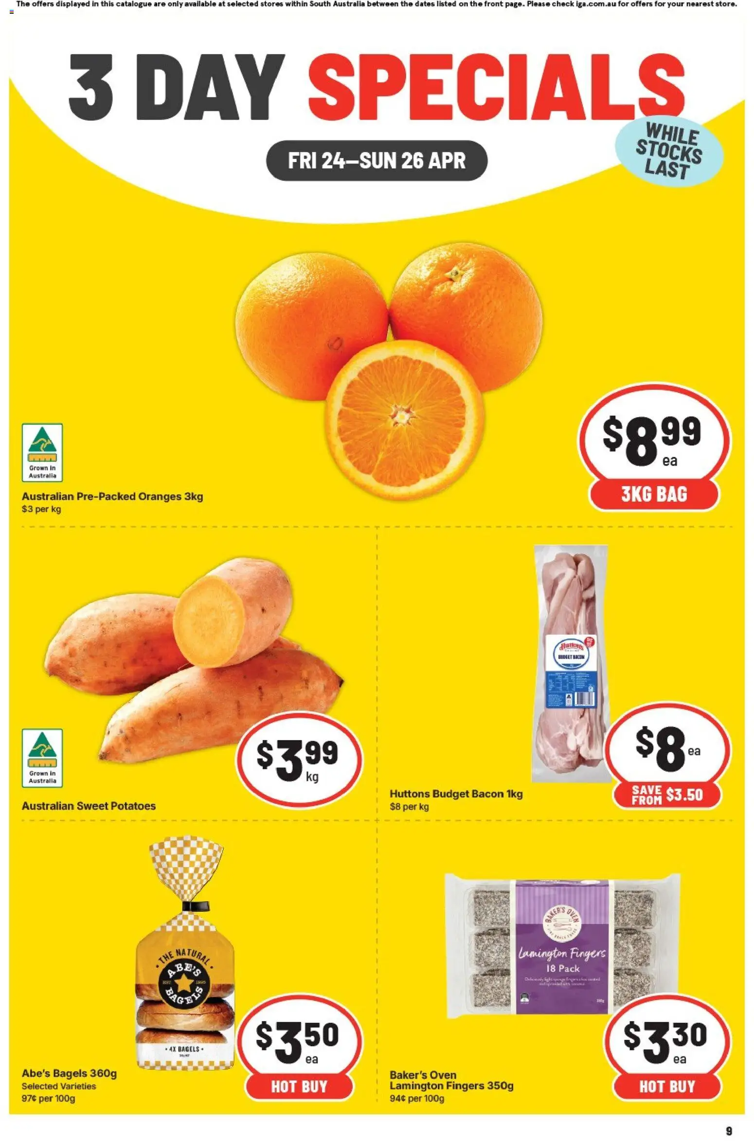 Preview of catalogue IGA 3 Day Specials SA from shop IGA valid 24/04/2026