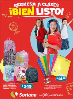 Vista previa las ofertas de la tienda Soriana - Regresa a clases bien listo Híper y Súper Nacional desde el 18/07/2025 