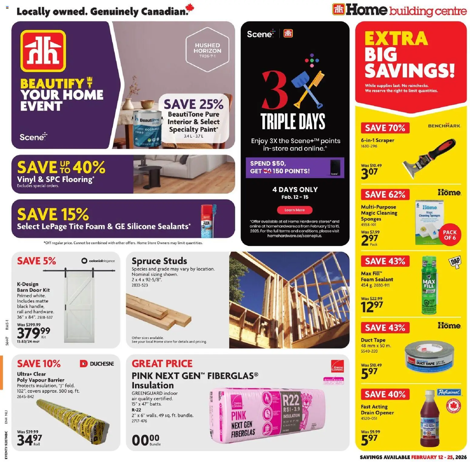Preview of leaflet Weekly Flyer - NL from shop Home Hardware is valid from Feb 12, 2026 - Door, Foam, Sponges, Scraper