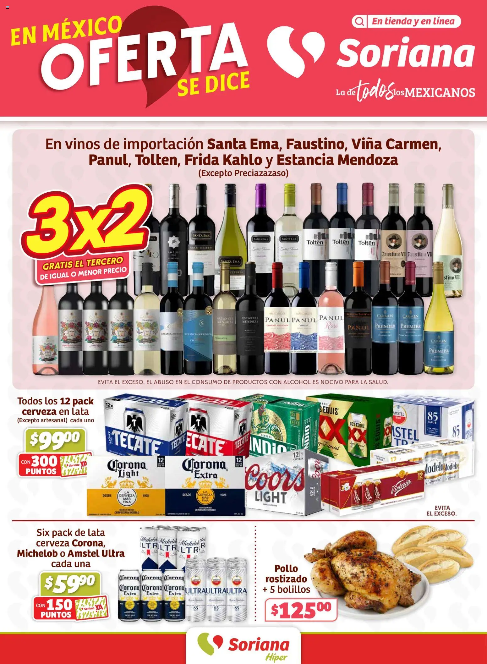 Vista previa las ofertas de la tienda Soriana - Fin de Semana Híper: Ags, Nay, Jal, Qro, Col, Mich, Gto, Hgo, Tlax, Mor, Pue, Gro, Oax, Edo. de Mex, Valle de México, Zac y SLP (2) desde el 08/01/2026 