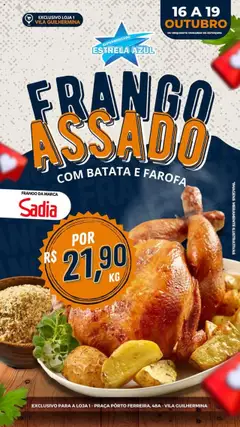 Pré-Visualização do folheto "Ofertas Frango Assado" da loja Estrela Azul válido a partir de 16/10/2025