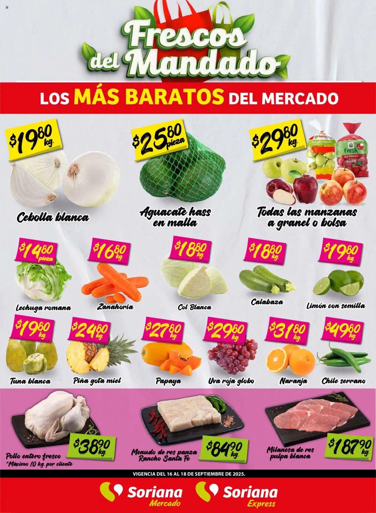 Frescos del Mandado Mercado: Coah, Chih y Dur Soriana y sus promociones válidas desde el 16/09/2025 - Número de página 1