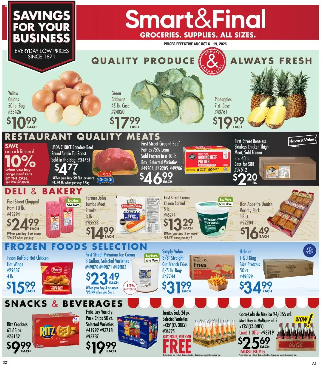 Smart & Final Business & Club Savings from 08/05/2025 - Flyer - Page number 1