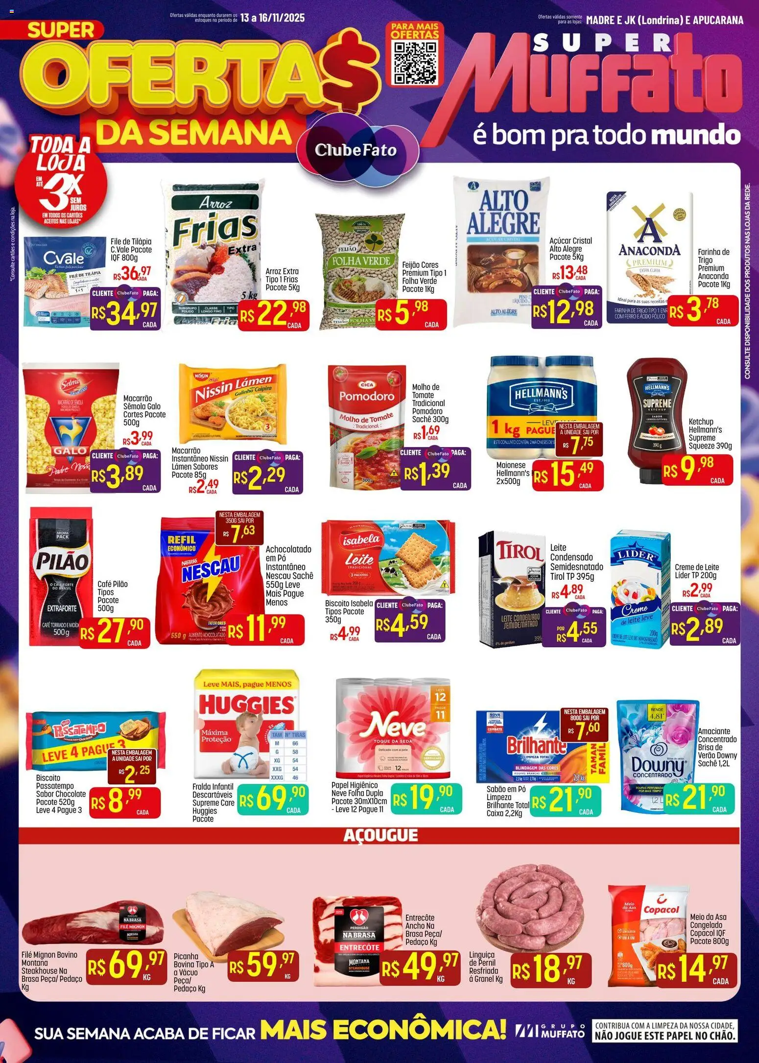Pré-Visualização do folheto "Ofertas da semana" da loja Super Muffato válido a partir de 13/11/2025