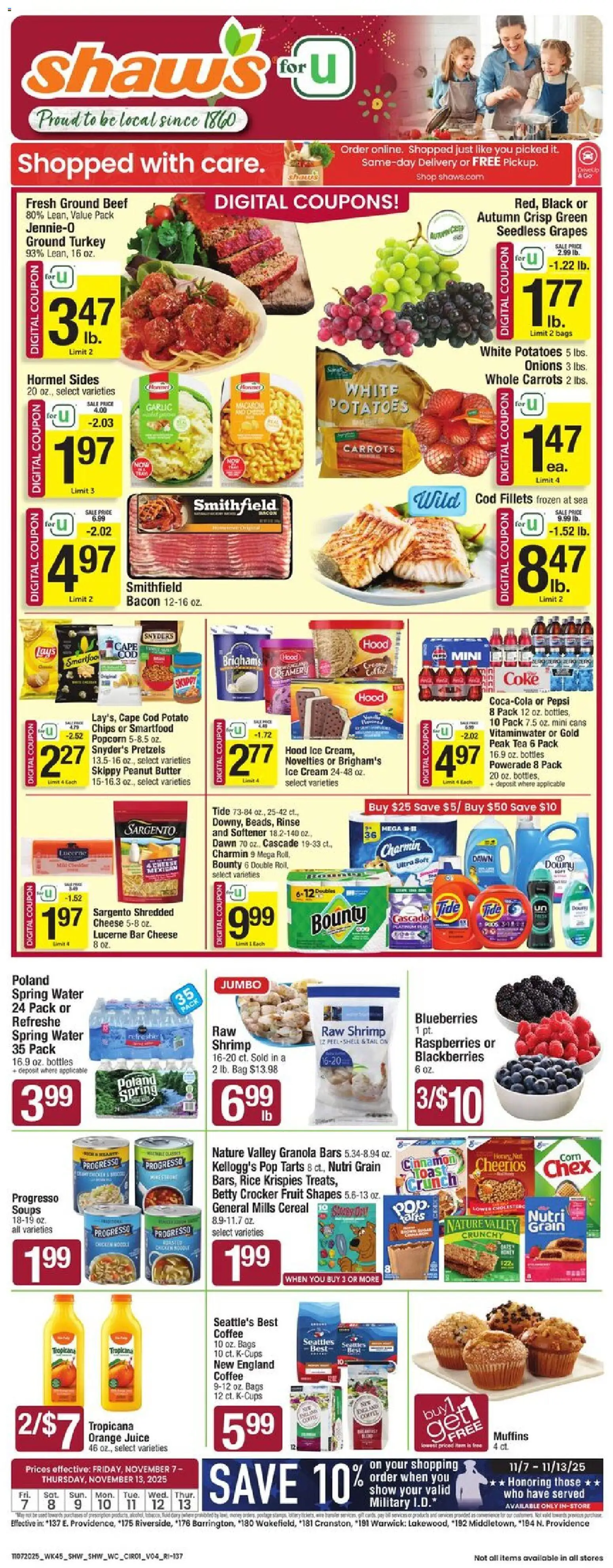 Ad Preview of Shaw's Weekly Ad - RI from 11/07/2025