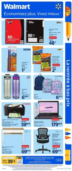 Un aperçu du dépliant La rentrée des classes du magasin Walmart est valide à partir 28 août 2025