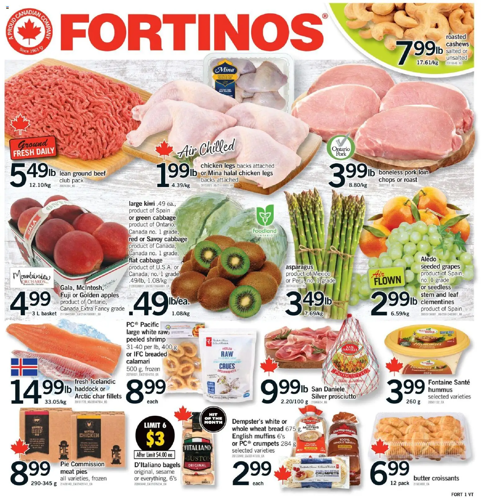 Preview of leaflet Vaughan from shop Fortinos is valid from Nov 20, 2025 - Kiwi, Sesame, Prosciutto, Asparagus, Cabbage, Pork, Ground beef, Basket