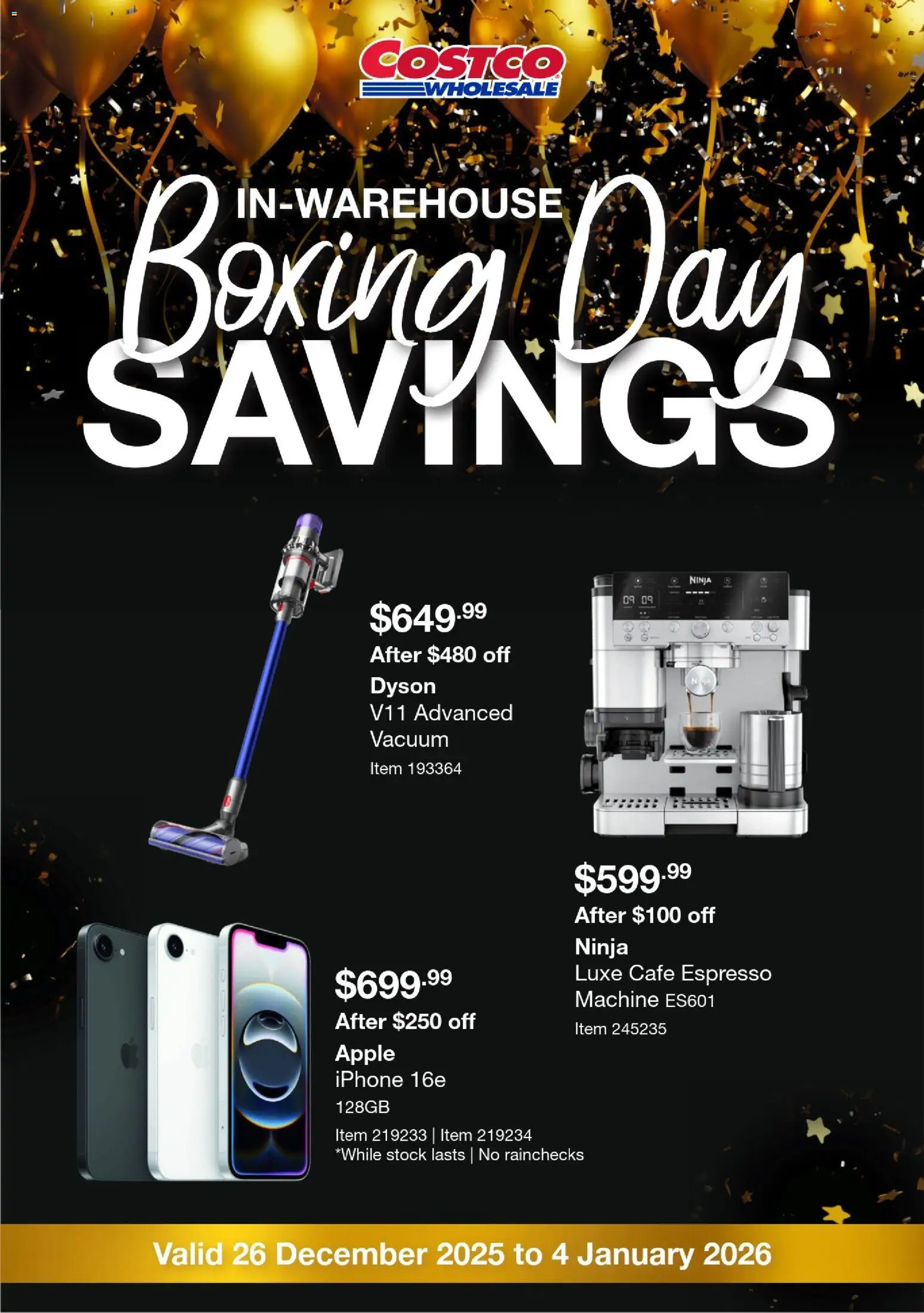 Preview of catalogue Boxing Day Savings from shop Costco valid 26/12/2025
