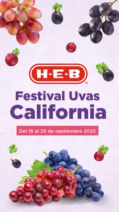 Vista previa las ofertas de la tienda H-E-B - Folleto Festival Uvas desde el 16/09/2025 