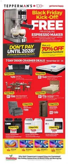 Preview of leaflet Black Friday from shop Tepperman's is valid from Nov 20, 2025