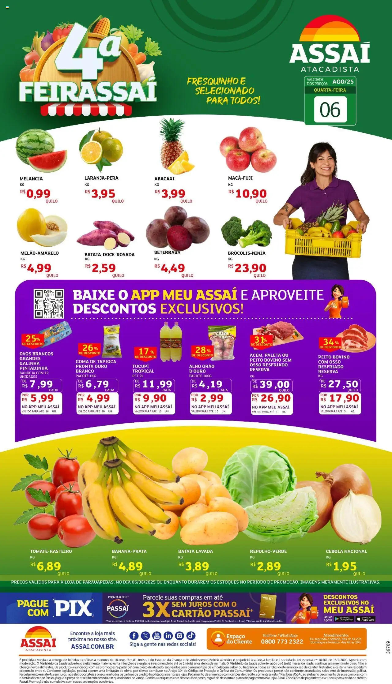 Assaí Atacadista folheto "Encarte - PA" válido a partir de 06/08/2025 - número de página 1 - Telefone, Tapioca, Bebidas, Abacaxi, Batata, Cebola, Bandeja, Alho