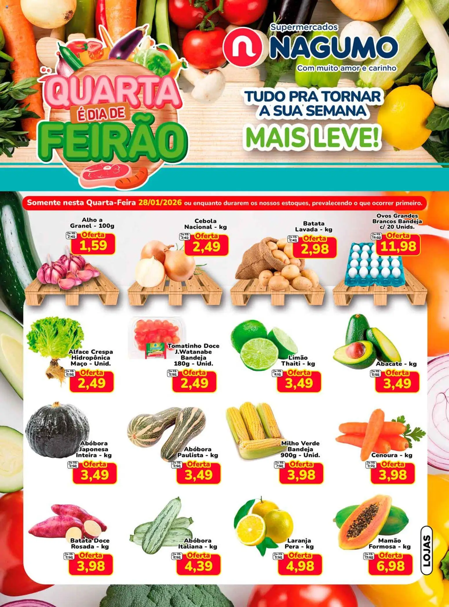 Pré-Visualização do folheto "Ofertas Quarta do Feirão" da loja Nagumo válido a partir de 28/01/2026