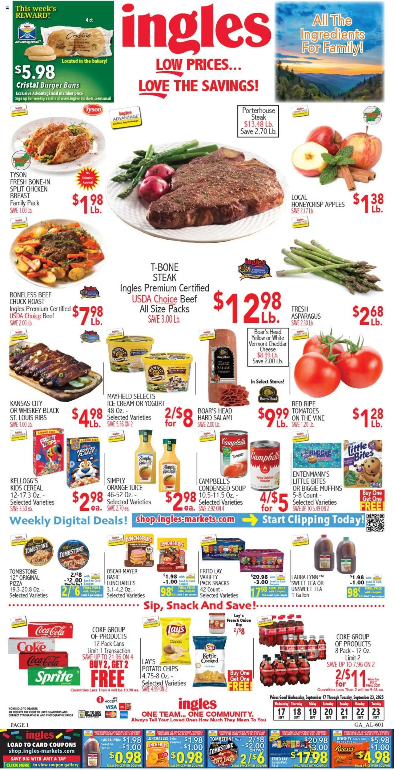 Ingles Weekly Ad from 09/17/2025 >> Sales Ad PREVIEW - Page number 1