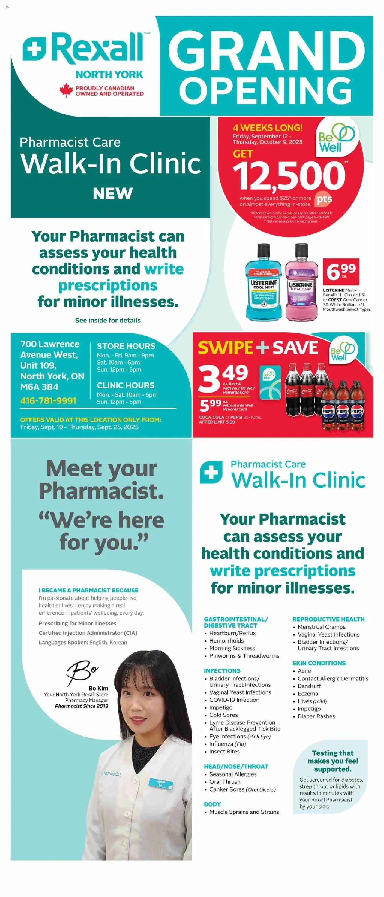 Rexall flyer valid from Sep 19, 2025 - page number 1 - Pepsi, Mouthwash, Yeast, Listerine