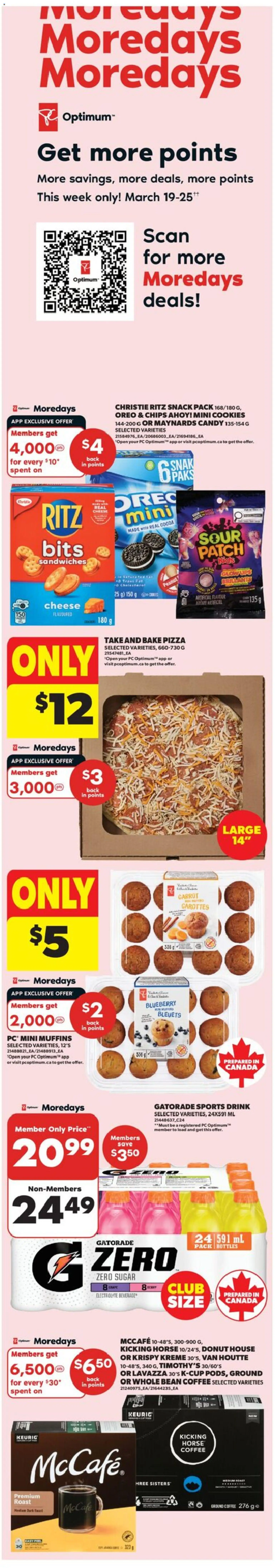 Preview of leaflet Real Canadian Superstore weekly flyer / circulaire from shop Real Canadian Superstore is valid from Mar 19, 2026 - Coffee, Pizza, PC, Cheese, Chips, Oreo, Sugar, Roast