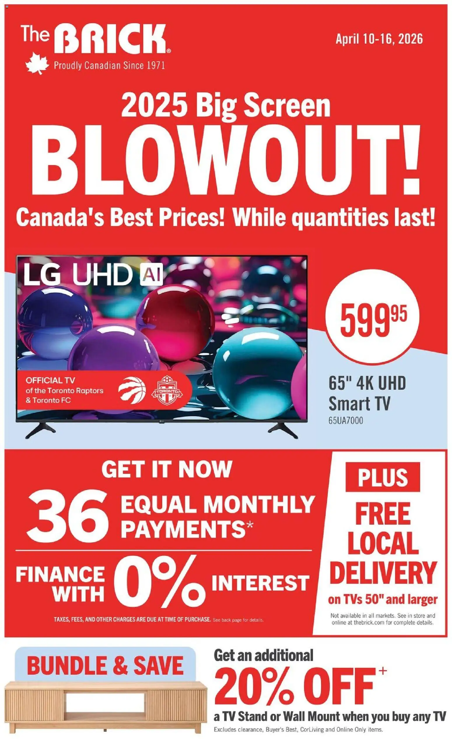 Preview of leaflet The Brick flyer - 2025 Big Screen Blowout! from shop The Brick is valid from Apr 10, 2026