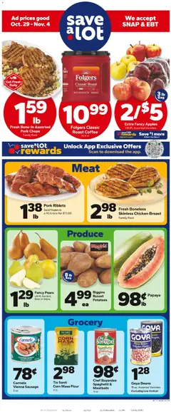 Ad Preview of Save a Lot Weekly Ad from 10/29/2025 | Page: 1