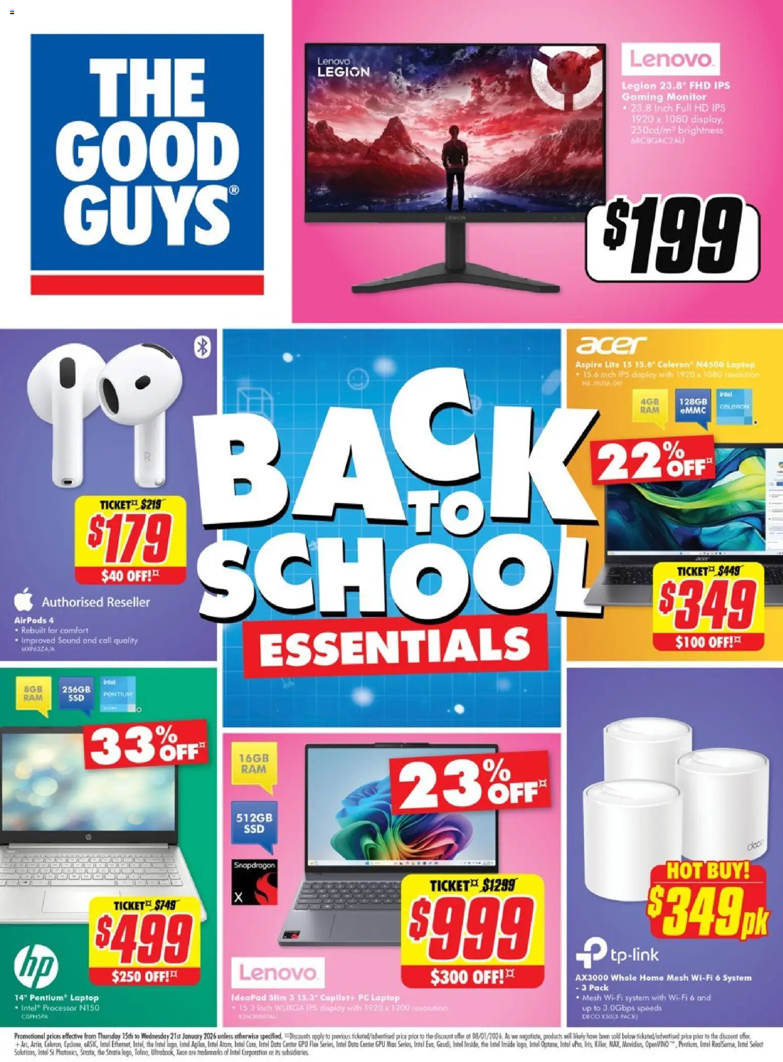 Preview of catalogue Back to School Essentials from shop The Good Guys valid 14/01/2026