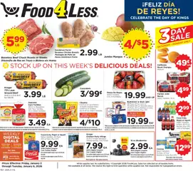 Ad Preview of Food 4 Less Weekly Ad from 01/02/2026