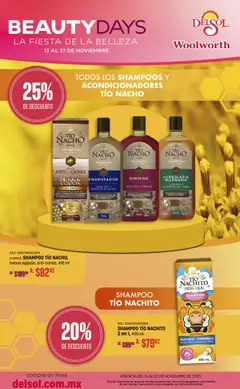 Vista previa las ofertas de la tienda Del Sol y Woolworth - Catálogo Beauty Days desde el 13/11/2025 