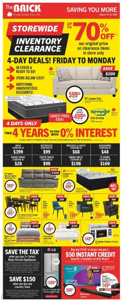 Preview of leaflet Weekly flyer / circulaire from shop The Brick is valid from Jan 13, 2026