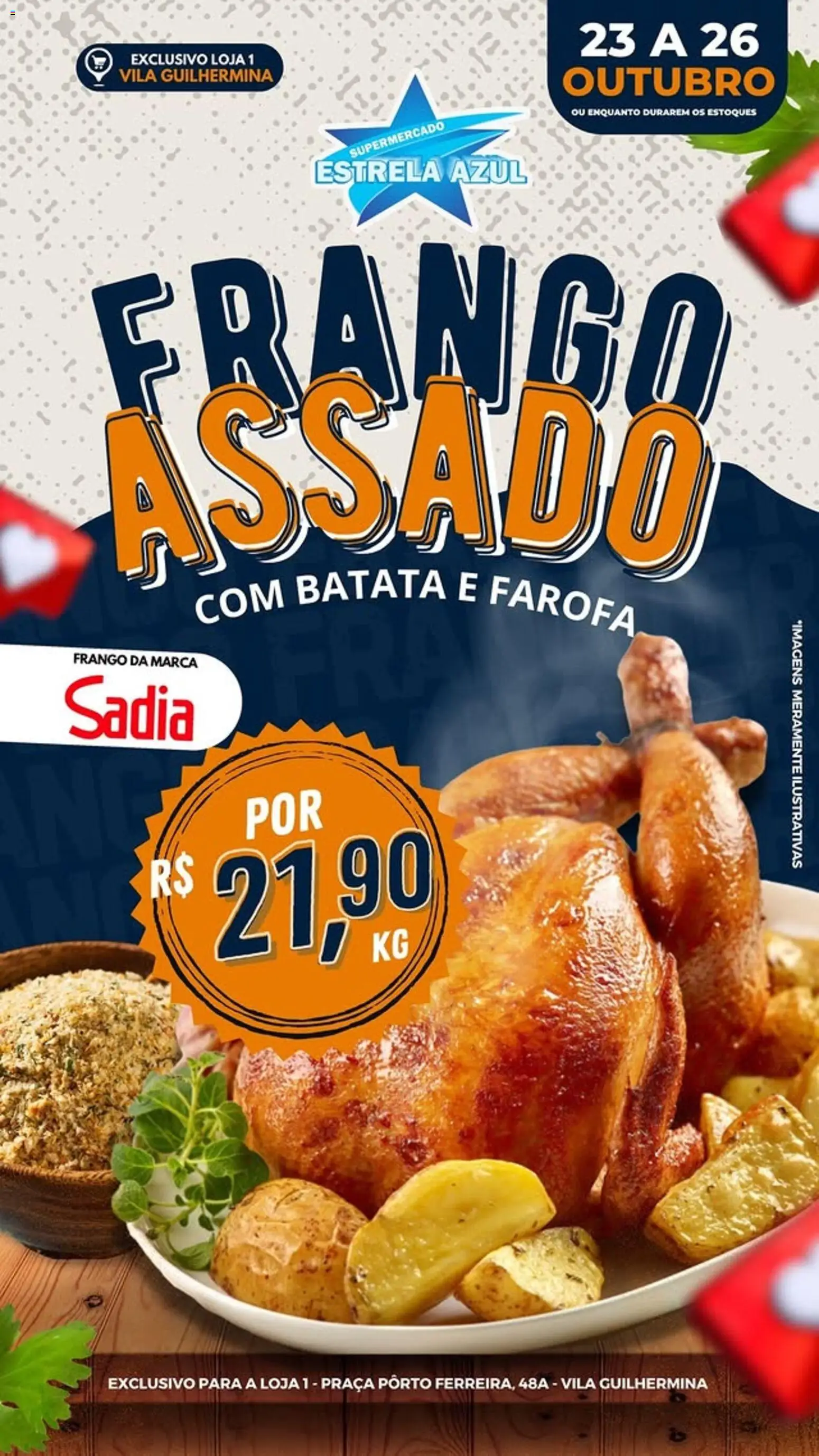 Estrela Azul folheto "Ofertas Frango Assado" válido a partir de 23/10/2025 - número de página 1 - Batata, Frango, Farofa