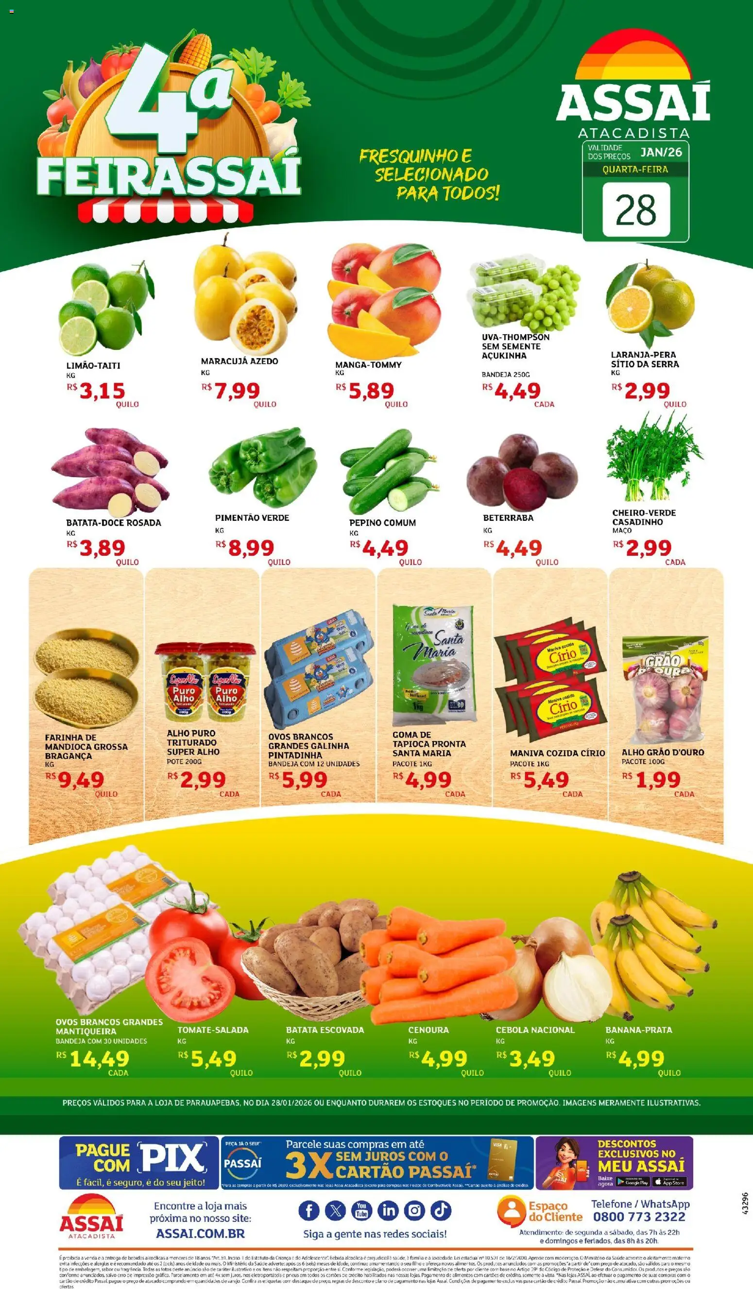 Pré-Visualização do folheto "Encarte - PA" da loja Assaí Atacadista válido a partir de 28/01/2026