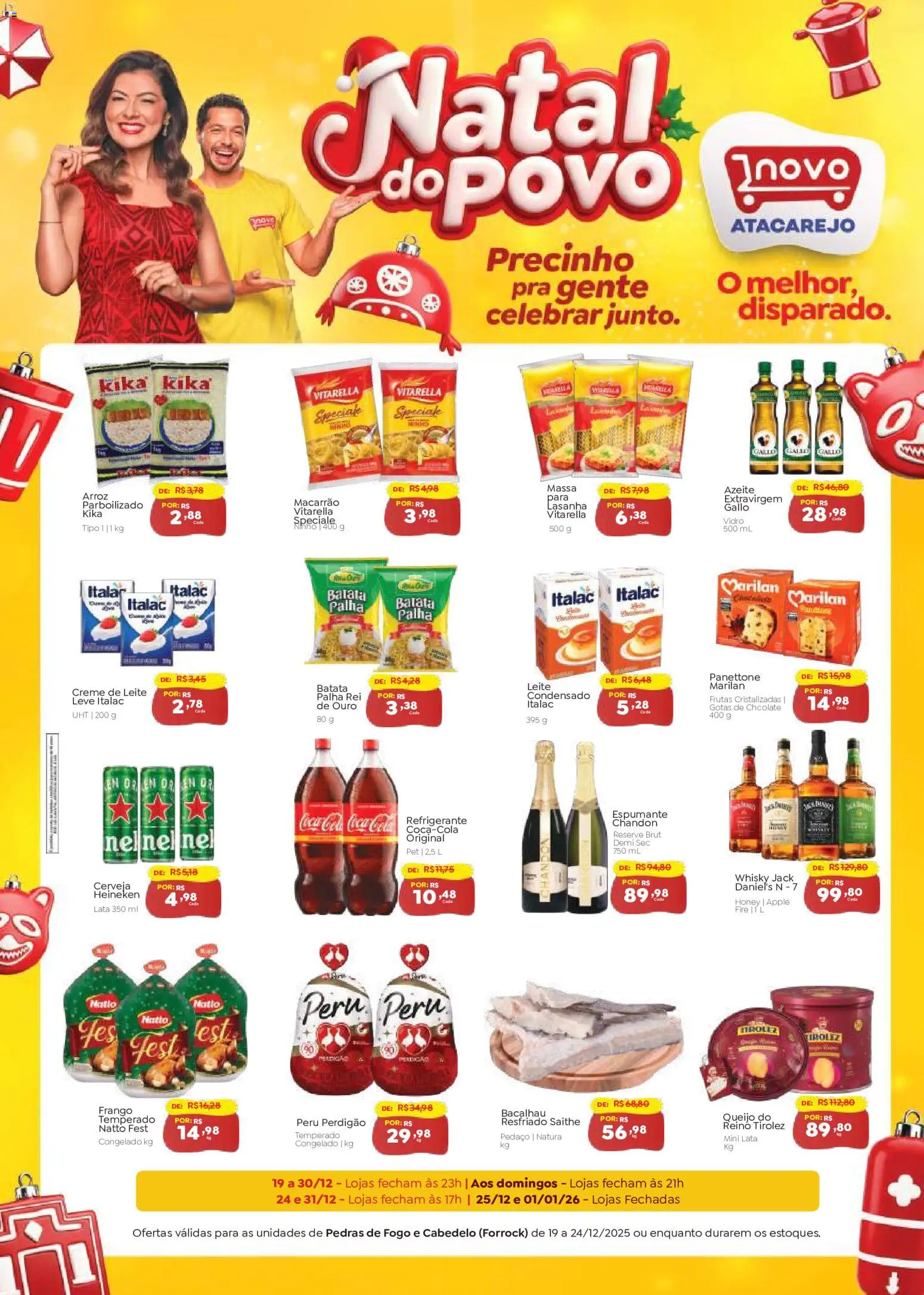 Pré-Visualização do folheto "Ofertas de Natal" da loja Novo Atacarejo válido a partir de 19/12/2025